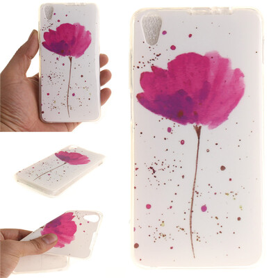

Purple orchid Pattern Soft Thin TPU Rubber Silicone Gel Case Cover for Lenovo S850