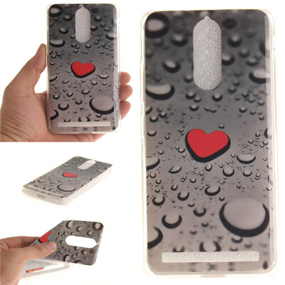 

Heart-shaped water droplets Pattern Soft Thin TPU Rubber Silicone Gel Case Cover for Lenovo K5 Note
