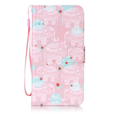 

Pink Elephant Design PU Leather Flip Cover Wallet Card Holder Case for Samsung Galaxy S6 Edge PlusG9280