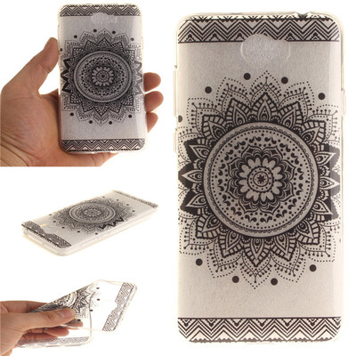 

Black mandala Pattern Soft Thin TPU Rubber Silicone Gel Case Cover for Huawei Y5 II