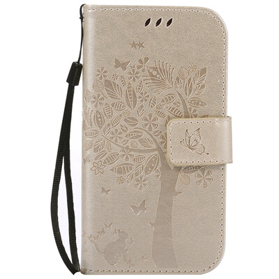 

Gold Tree Design PU Leather Flip Cover Wallet Card Holder Case for SAMSUNG S4