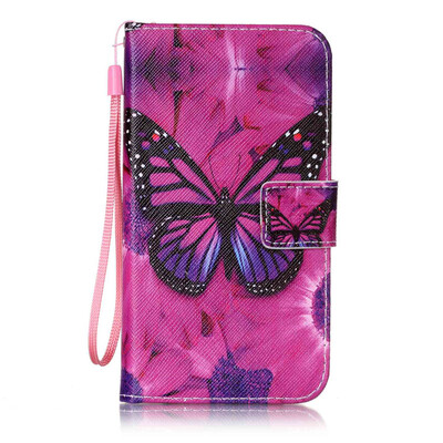 

Black Butterfly Design PU Leather Flip Cover Wallet Card Holder Case for LG K7LG M1