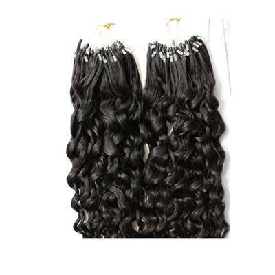 

Micro Ring/Bead Loop Hair Extensions Curly Brazilian Human Virgin Hair Easy Use Care High Quality Remy Extension Gold Faith Hair