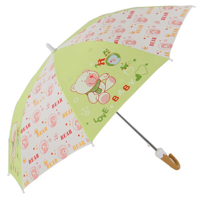 

[Jingdong supermarket] paradise umbrella happy childhood high-density hit cloth children straight pole sunny umbrella bear leek 13007E
