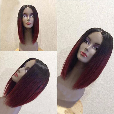 

1bT99j Color Ombre Lace Wigs Straight Lace Front Wig Glueless Ombre Bob Lace Front Human Hair Wig For Fashion Women