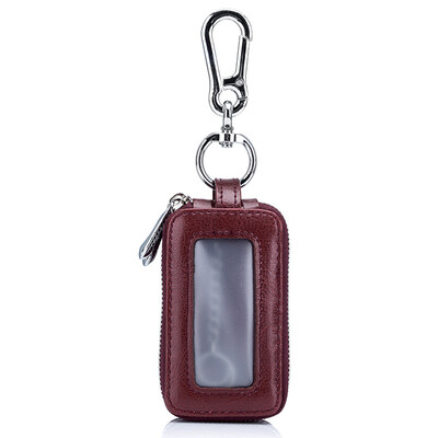 

2018 new car keys double zipper bag leather key bag leather key bag Unisex large capacity design