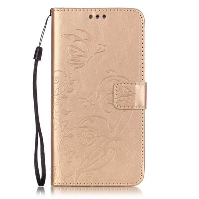

Gold Flower Design PU Leather Flip Cover Wallet Card Holder Case for SAMSUNG NOTE5