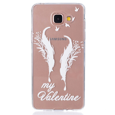 

Double feathers Pattern Soft Thin TPU Rubber Silicone Gel Case Cover for SAMSUNG GALAXY A3 2016A310