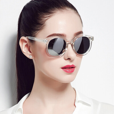 

Jingdong Supermarket TANS San Shi female sunglasses fashion arrows section polarized retro driving sunglasses 1032 transparent blue film