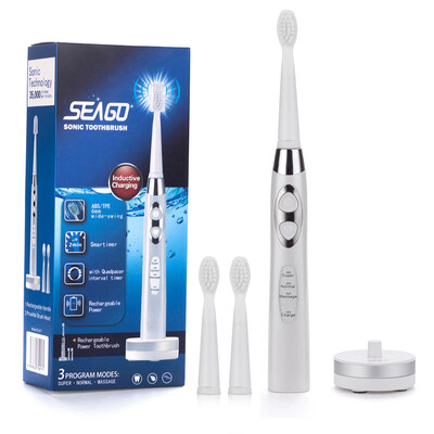 

Power Sonic Toothbrush with 3 Toothbrush Heads Super NormalMeaasge Three Types of Modes USB Charge Effective Cleaning