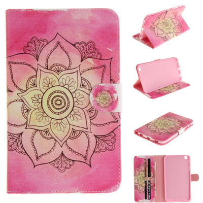 

Pink flower Style Embossing Classic Flip Cover with Stand Function and Credit Card Slot for SAMSUNG GALAXY Tab 3 8.0 T310