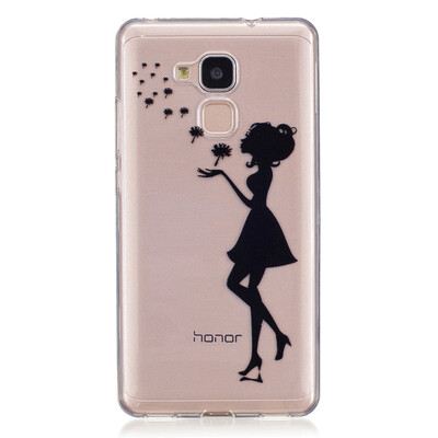 

Dandelion girl Dress girl Pattern Soft Thin TPU Rubber Silicone Gel Case Cover for HUAWEI Honor 5C