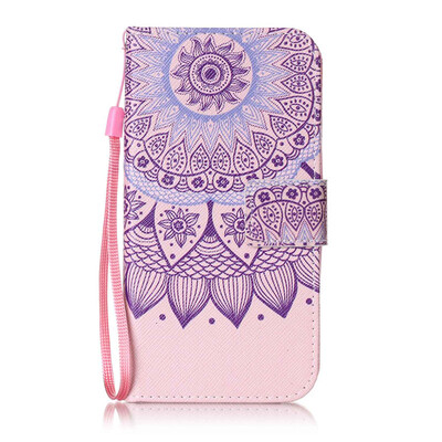 

Purple Sunflower Design PU Leather Flip Cover Wallet Card Holder Case for Huawei Y625
