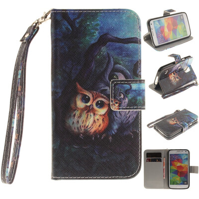 

Oil painting owl Design PU Leather Flip Cover Wallet Card Holder Case for SAMSUNG GALAXY S5