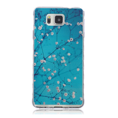 

Plum blossom Pattern Soft Thin TPU Rubber Silicone Gel Case Cover for SAMSUNG GALAXY Alpha G850