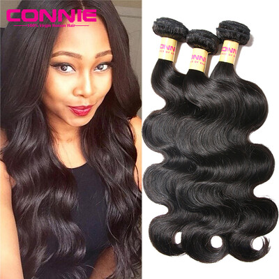 

5A Peruvian Body Wave 3 Bundle Deals Connie Human Hair Weave Peruvian Hair Weave Bundles 1B# Peruvian Virgin Hair Body Wave