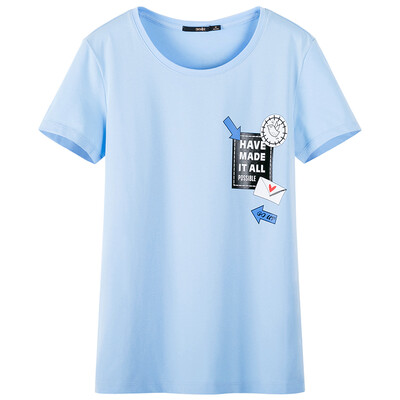 

Semir summer round with a round neck round necklace straight necklace T shirt 19037000206 ice blue XL