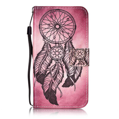 

Maroon Wind Chimes Design PU Leather Flip Cover Wallet Card Holder Case for Huawei Y6 Pro
