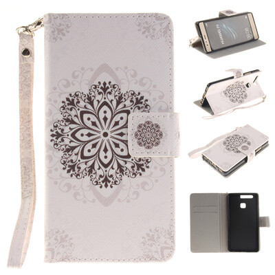 

Datura flowers Design PU Leather Flip Cover Wallet Card Holder Case for HUAWEI P9