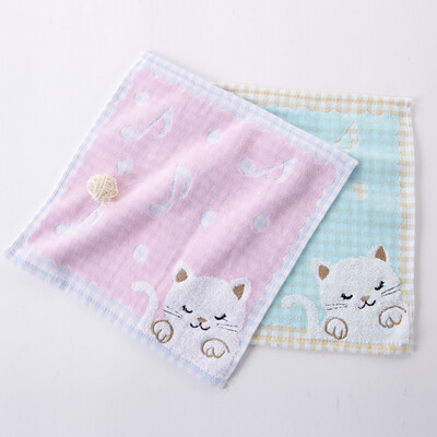 

Gold towel home textile cotton twistless embroidery small towels children's towel two loaded 25 * 25cm