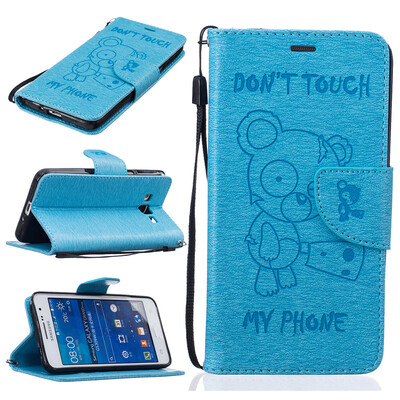 

Light Blue Bear выбитый PU кожаный бумажник чехол Классический откидная крышка с подставкой Функция и слот кредитной карты для SAM