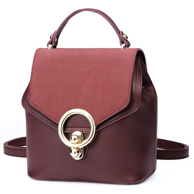 

Lady Marie Ruti Backpack Fashion Fashion Shoulder Bag Women Bag College Wind School Student Soup S070 Dark Red