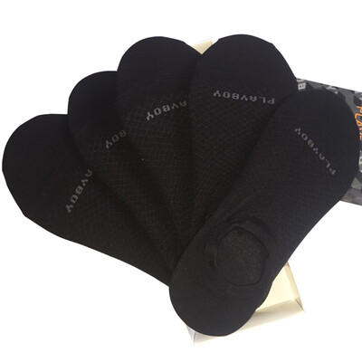 

Jingdong supermarket] Playboy men socks thin cotton socks net color shallow mouth socks 5 double mixed color 26-28cm