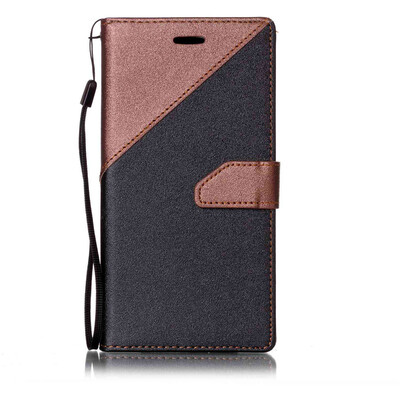 

Black + brown Design PU Leather Wallet Case Classic Flip Cover with Stand Function and Credit Card Slot for HUAWEI Y6 II