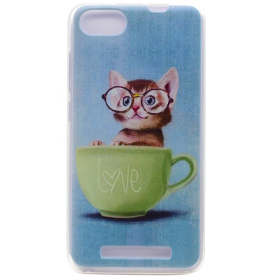 

Glasses cat Pattern Soft Thin TPU Rubber Silicone Gel Case Cover for Wiko Lenny 3