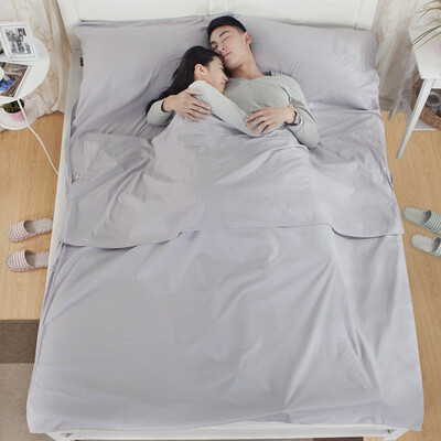 

Zero Explore LIVTOR Outdoor Portable Cotton Sleeping Bag Seal Dirty Hotel Hotel Travel Cotton Hygiene Sheets Quilt Silver Gray Single Wide 120 220cm