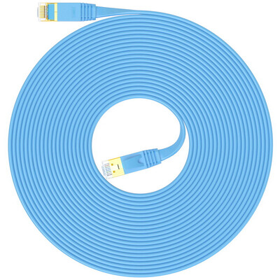 

Shanze SAMZHE CAT-710B seven CAT7 class flat wire mesh gold-plated shielded twisted-pair network cable computer network jumper 7 class finished cable line blue 10 meters