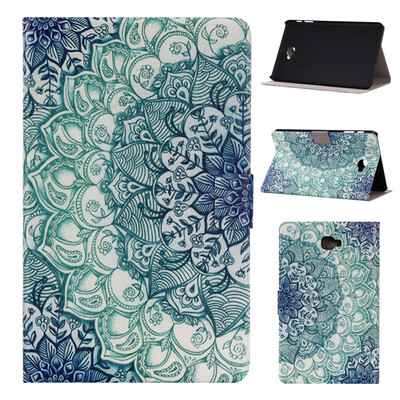 

Blue Flower Style Классическая флип-обложка с функцией подставки и слотом для кредитных карт для Samsung Galaxy Tab A 10.1 T580N