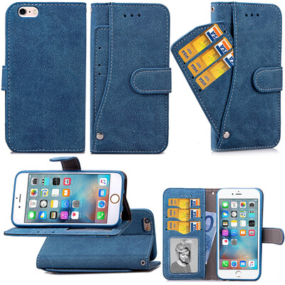 

Blue Design Кожа PU откидной крышки Кошелек Карты Держатель чехол для IPhone 6 / 6S