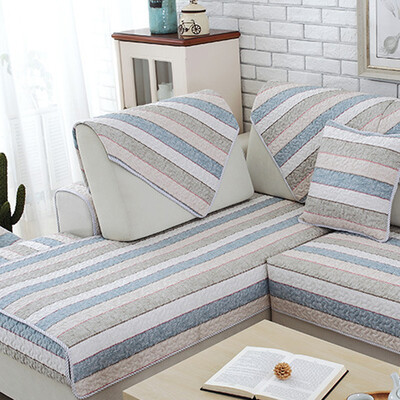 

Green reed European style fabric sofa sofa sofa four seasons non-slip simple stripes 90 * 90cm 1 piece installed
