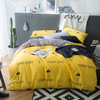 

Bejirog cotton print cotton bed set/bed kit (duvet cover/bed sheet/pillowcase) 1.5/1.8m bed