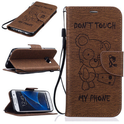 

Coffe Bear Embossed PU Leather Wallet Case Classic Flip Cover with Stand Function and Credit Card Slot for SAMSUNG GALAXY S7 EDGE