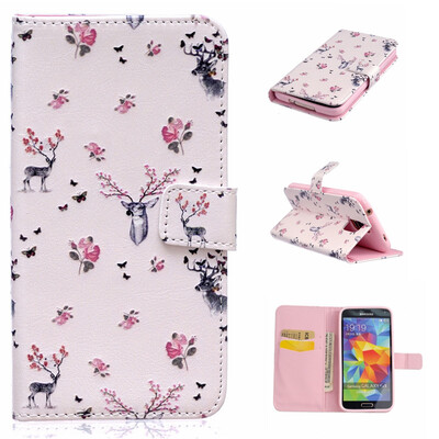 

Deer Design PU Leather Flip Cover Wallet Card Holder Case for SAMSUNG GALAXY S5