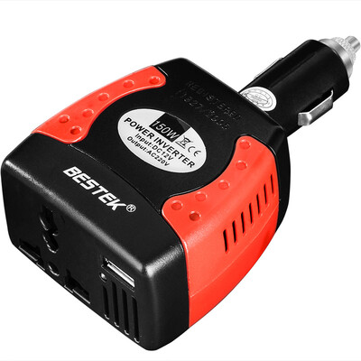 

Bestek 150W Power Inverter Автомобильный выходный конвертер Peak 360W с 3,1-литровым USB-портом для зарядки 12V DC для AC Car Converter Adapter