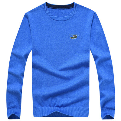 

(CARTELO) long-sleeved sweater male comfortable casual color solid round neck sweater men's sweater 16018KE12311 color blue 2XL