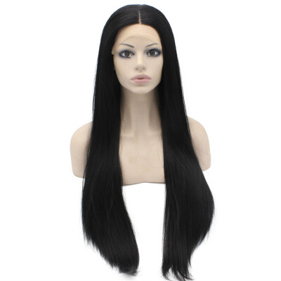 

Iwona Synthetic Hair Lace Front Long Straight Black Wig