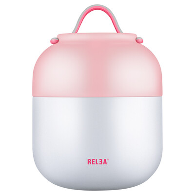 

Creatures RELEA 700ML braised beaker stainless steel vacuum stew brazing pot thermostat creative student insulation lunch box pink white sweetheart