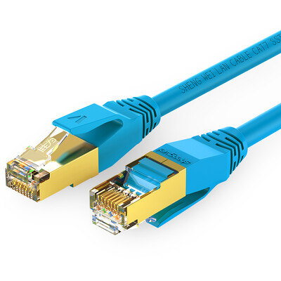 

Wins shengwei LC-7030C engineering grade 7 network cable Cat7 flame retardant plus seven types of shielded twisted pair 3 m blue 10G finished high-speed computer broadband cable