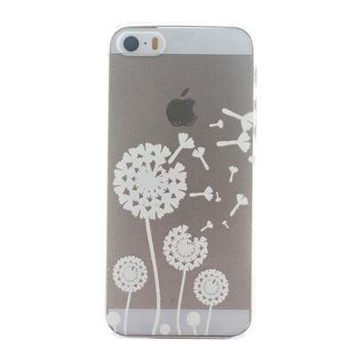 

White Dandelion Pattern Soft Thin TPU Rubber Silicone Gel Case Cover for IPHONE 55S5SE