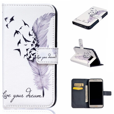 

Plumes Design PU Leather Flip Cover Wallet Card Holder Case for SAMSUNG GALAXY S6