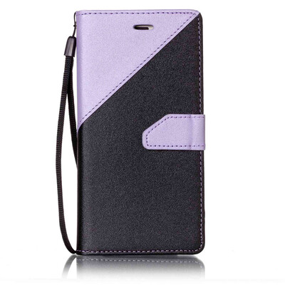 

Black + light purple Design PU Leather Wallet Case Classic Flip Cover with Stand Function and Credit Card Slot for HUAWEI Y3 II