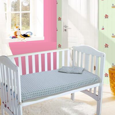 

KSbabe) Bamboo Fibre Baby Bridal Set Crib Cottage Bed mats + baby stereotypes pillow baby pillow mattress blanket (mat + pillow