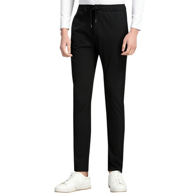 

Red beans Hodo men's business casual fashion atmosphere leather standard decoration men's leisure knit pants S5 black 175 / 92A