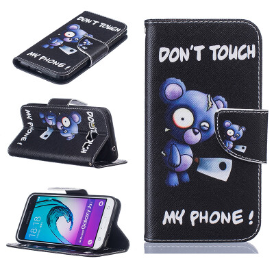 

Blue bear Design PU Leather Flip Cover Wallet Card Holder Case for SAMSUNG GALAXY J3