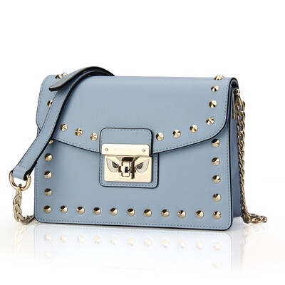 

Montagut MONTAGUT cowhide retro small square woman rivets shoulder Messenger bag package wild Korean version of the R8419850213 pink
