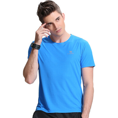 

Camel CAMEL sports T-shirt solid color short-sleeved T-shirt men&women couple round neck suction moisture fast dry C7S2U7911 color blue L